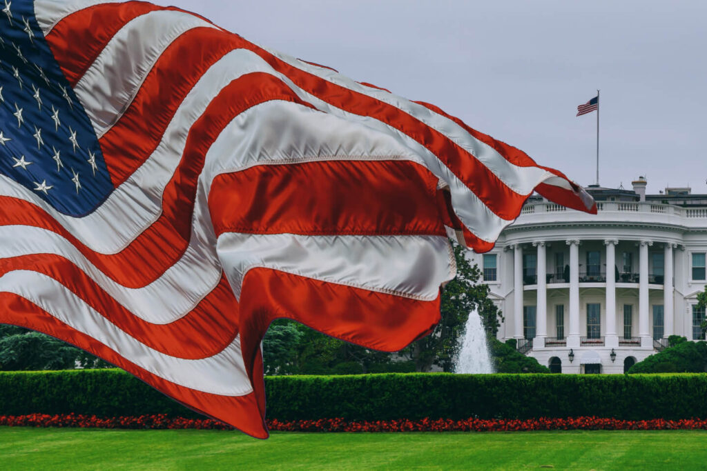 US Flag White House